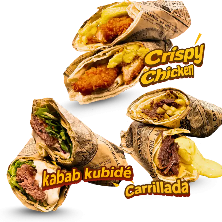 PitaRolls Layali: Crispy Chicken, Kabab Kubidé y Carrillada